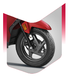 Telescopic Suspension & Front 90/90-12” Tubeless Tyre